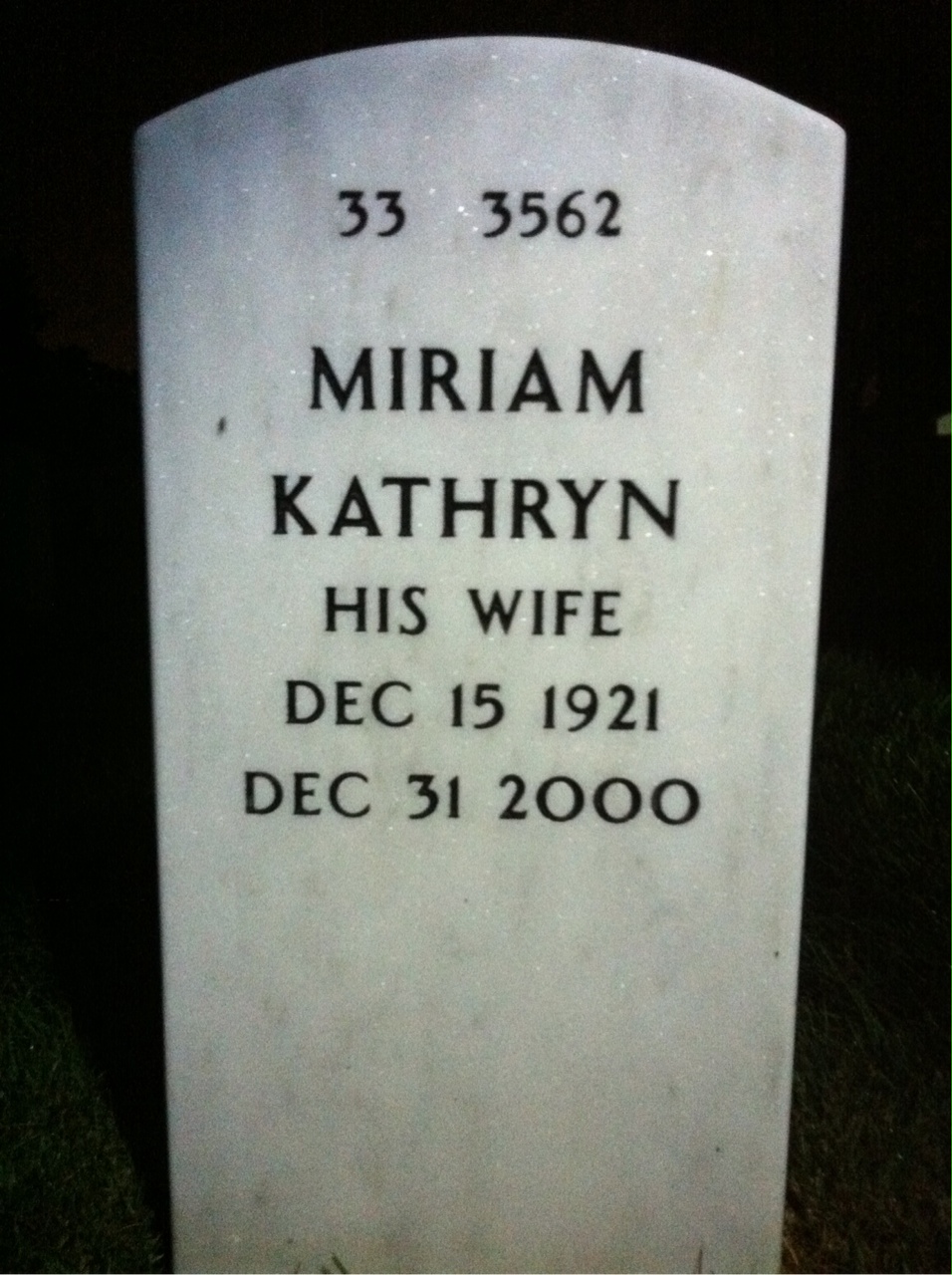 Back of headstone — Aloysius Mcginn