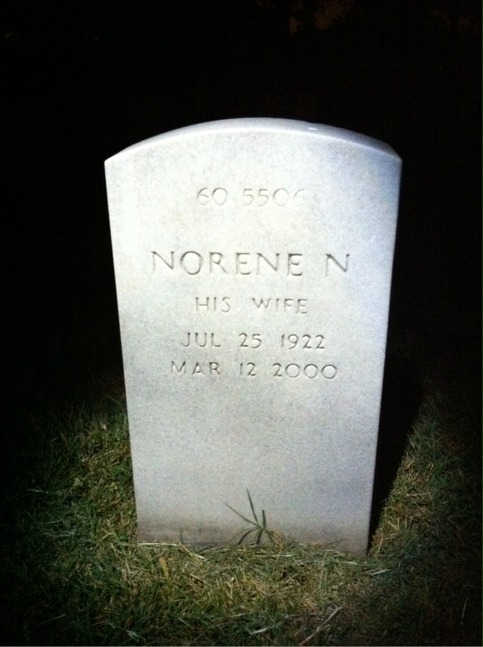Back of headstone — Paul Addison Hughes