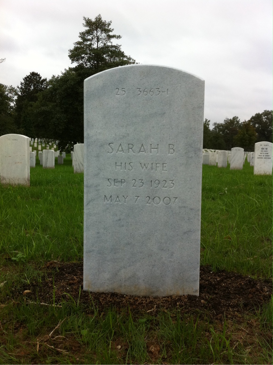 Back of headstone — Andrew Sutherland