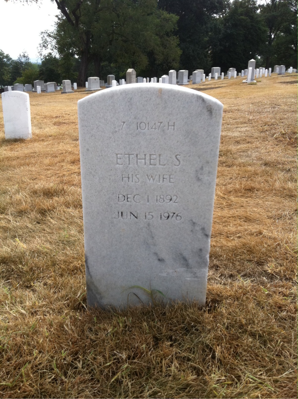 Back of headstone — William J Caldwell