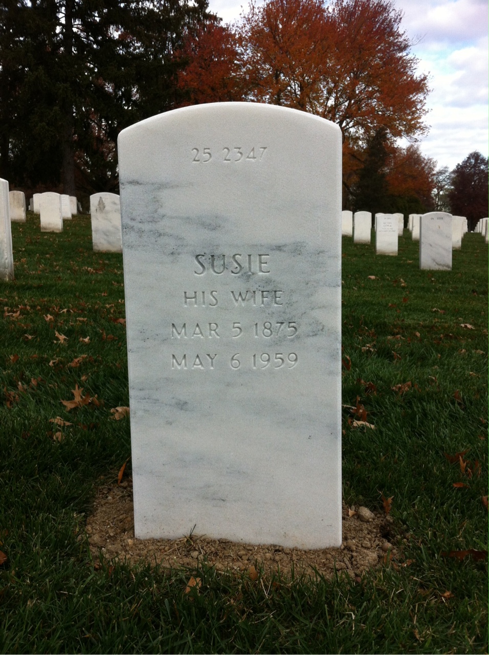 Back of headstone — Ned Axom