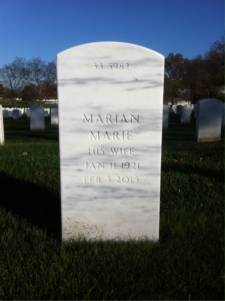 Back of headstone — Burton Lavana