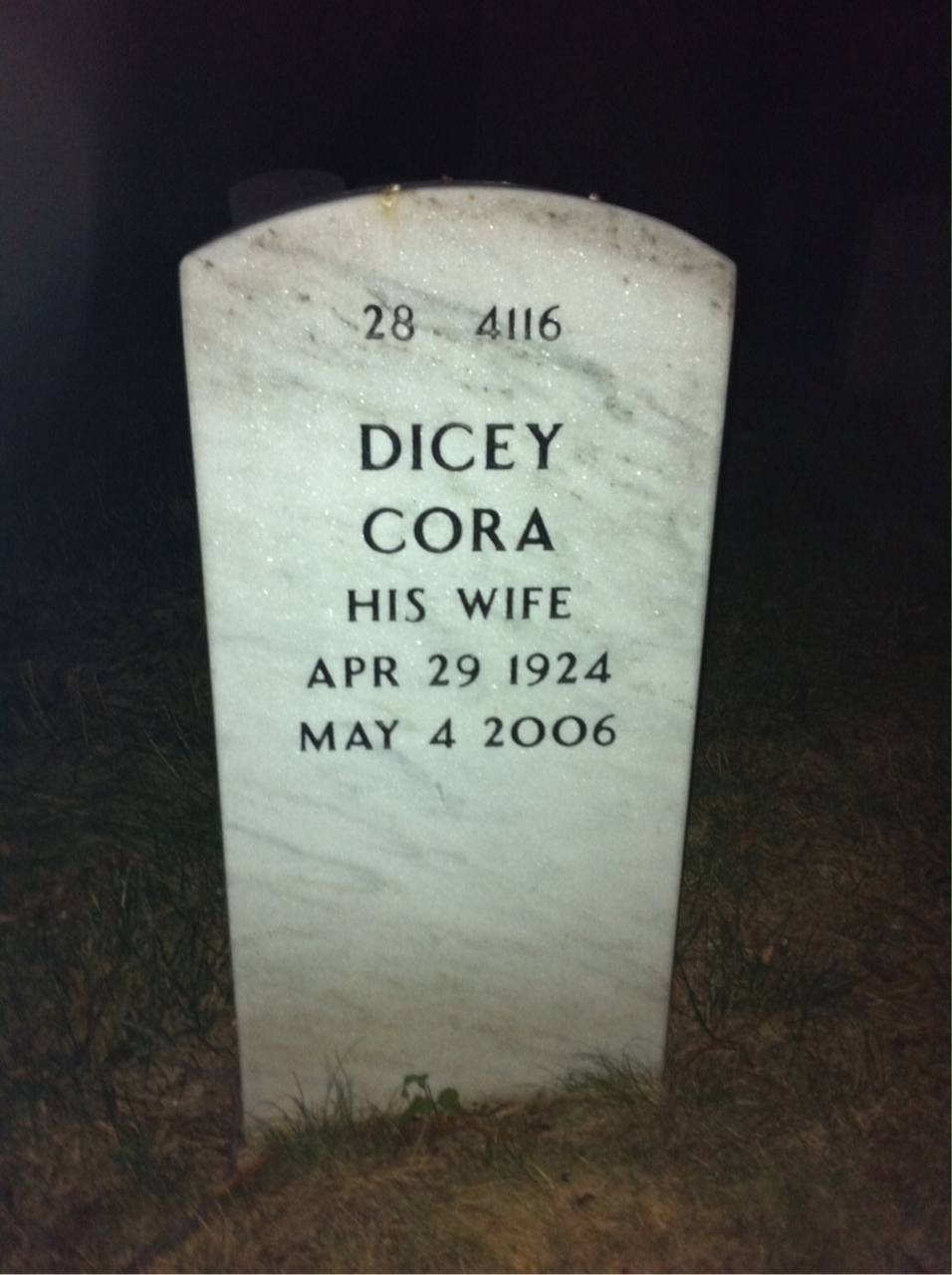 Back of headstone — James Redfearn
