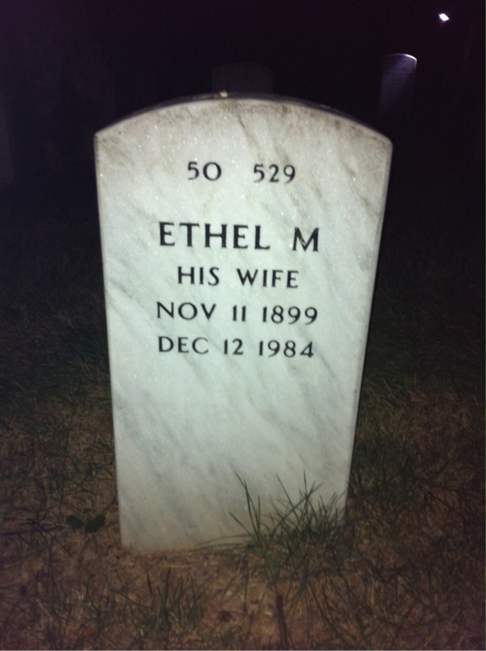Back of headstone — John Stahl