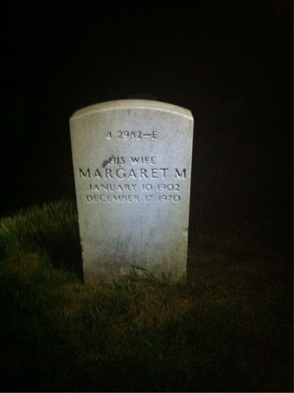Back of headstone — Edward Benoit
