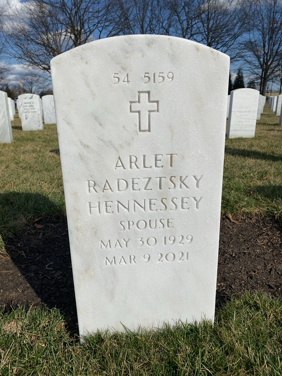 Back of headstone — John Hennessey