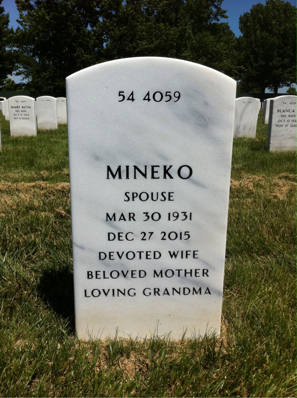 Back of headstone — Frederick Barnes