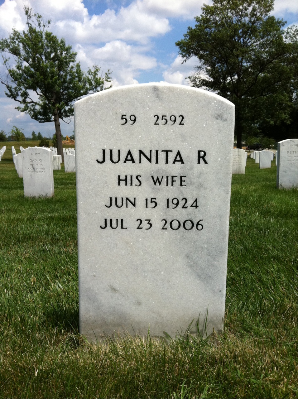 Back of headstone — John Stowe