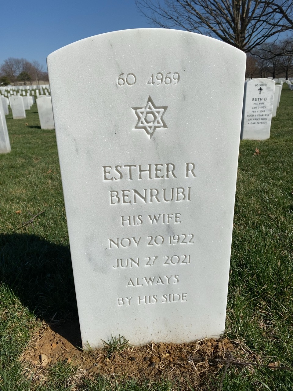Back of headstone — Lazar Benrubi
