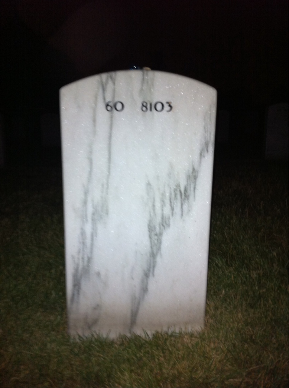 Back of headstone — David Branning