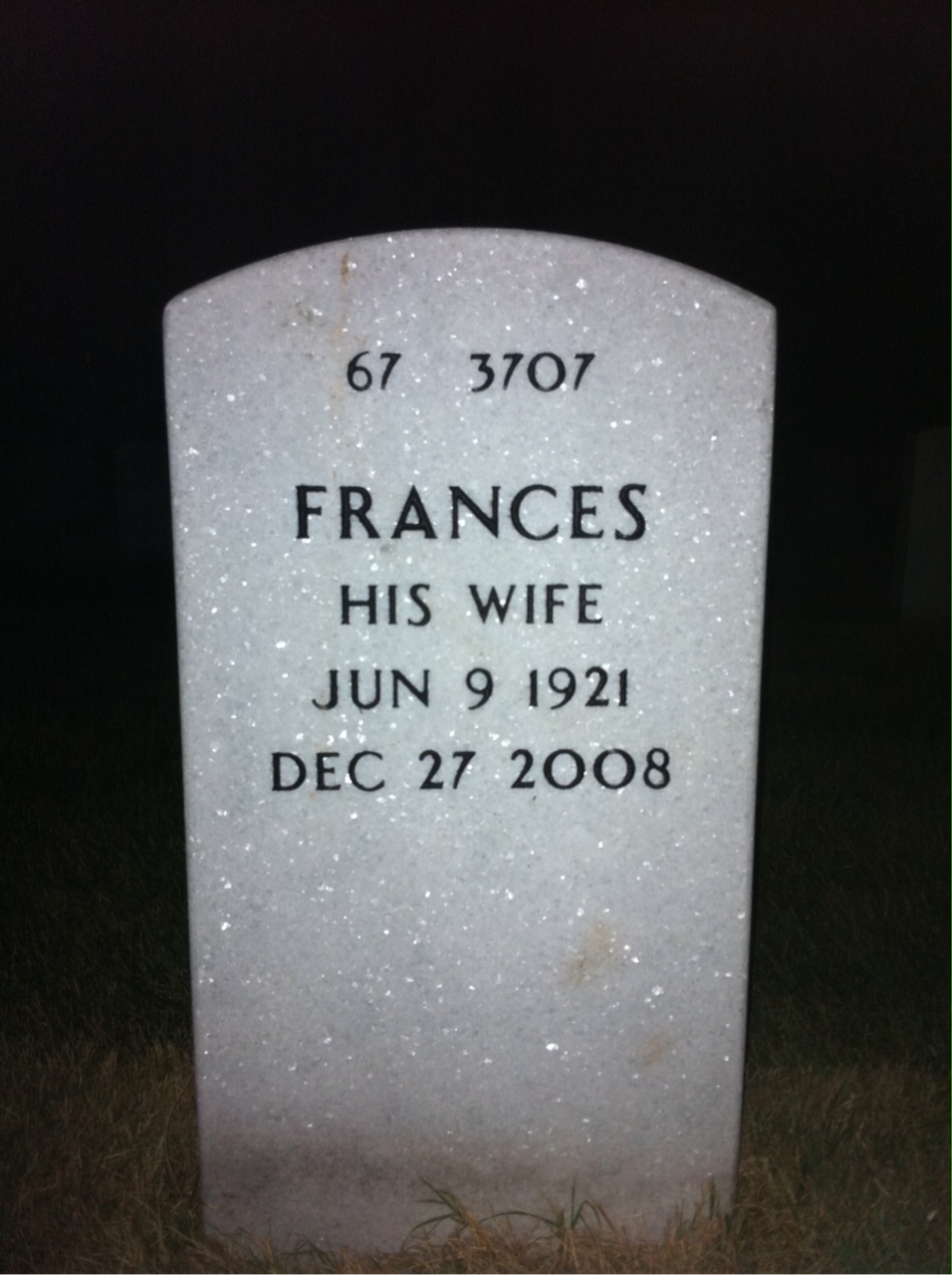Back of headstone — Raymond Robbins