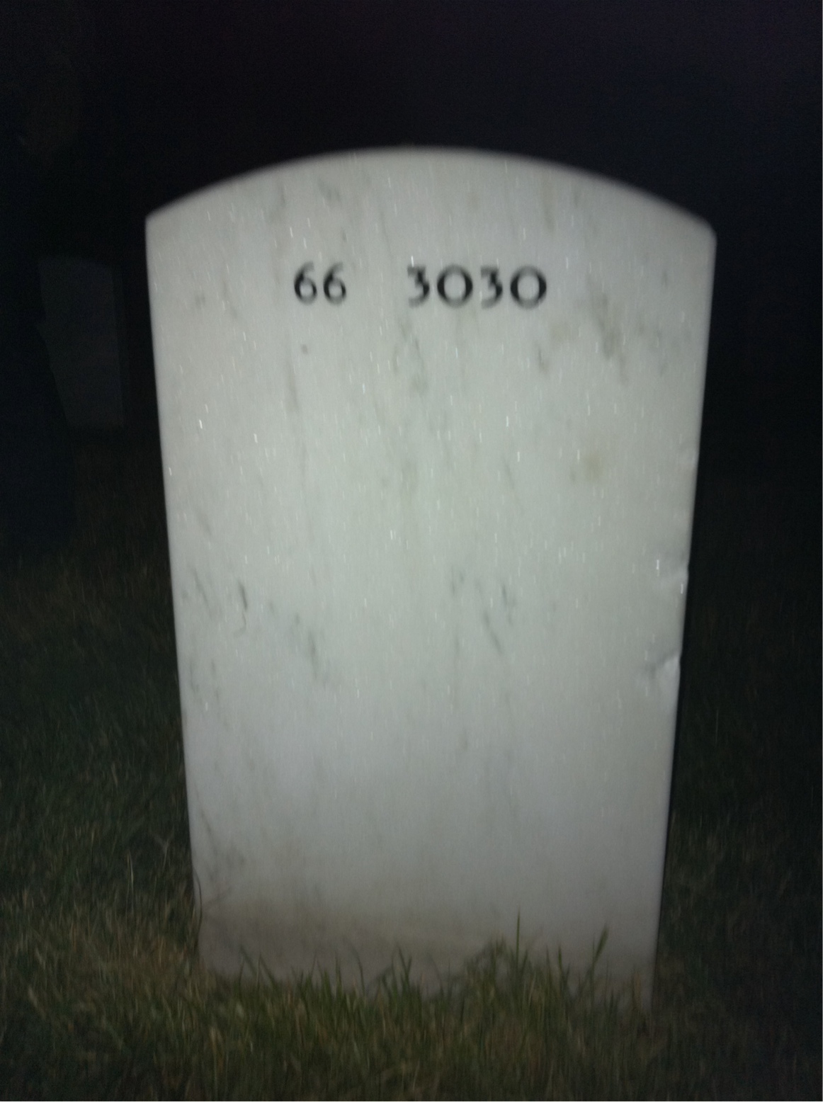Back of headstone — Earl Fancher