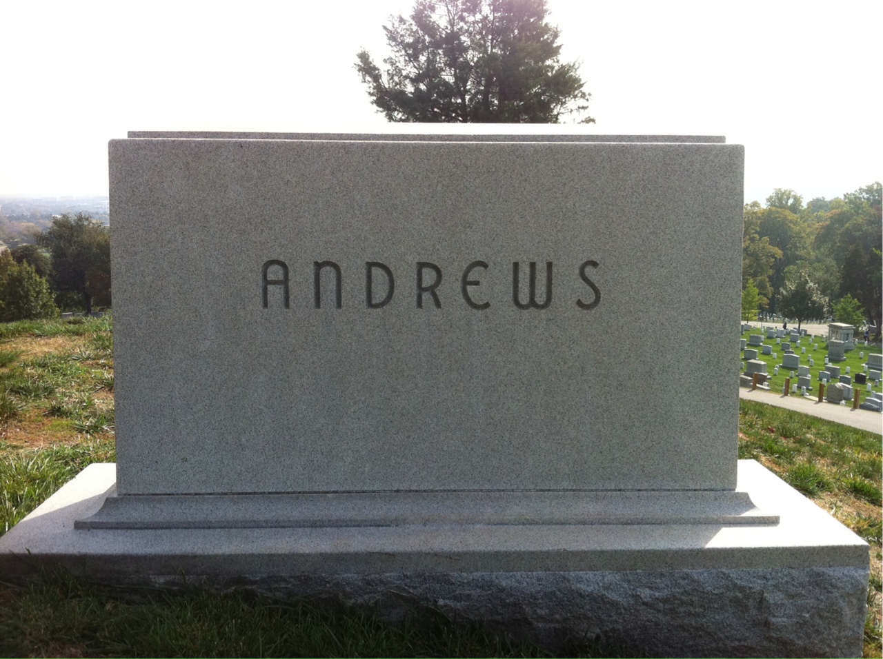 Back of headstone — Avery Andrews