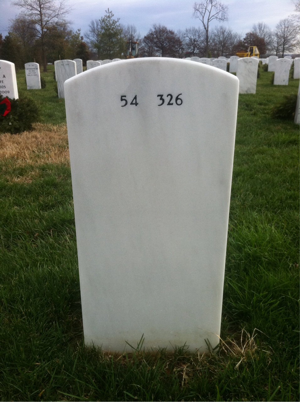 Back of headstone — Huey Massey