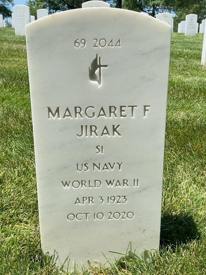 Back of headstone — Robert Jirak
