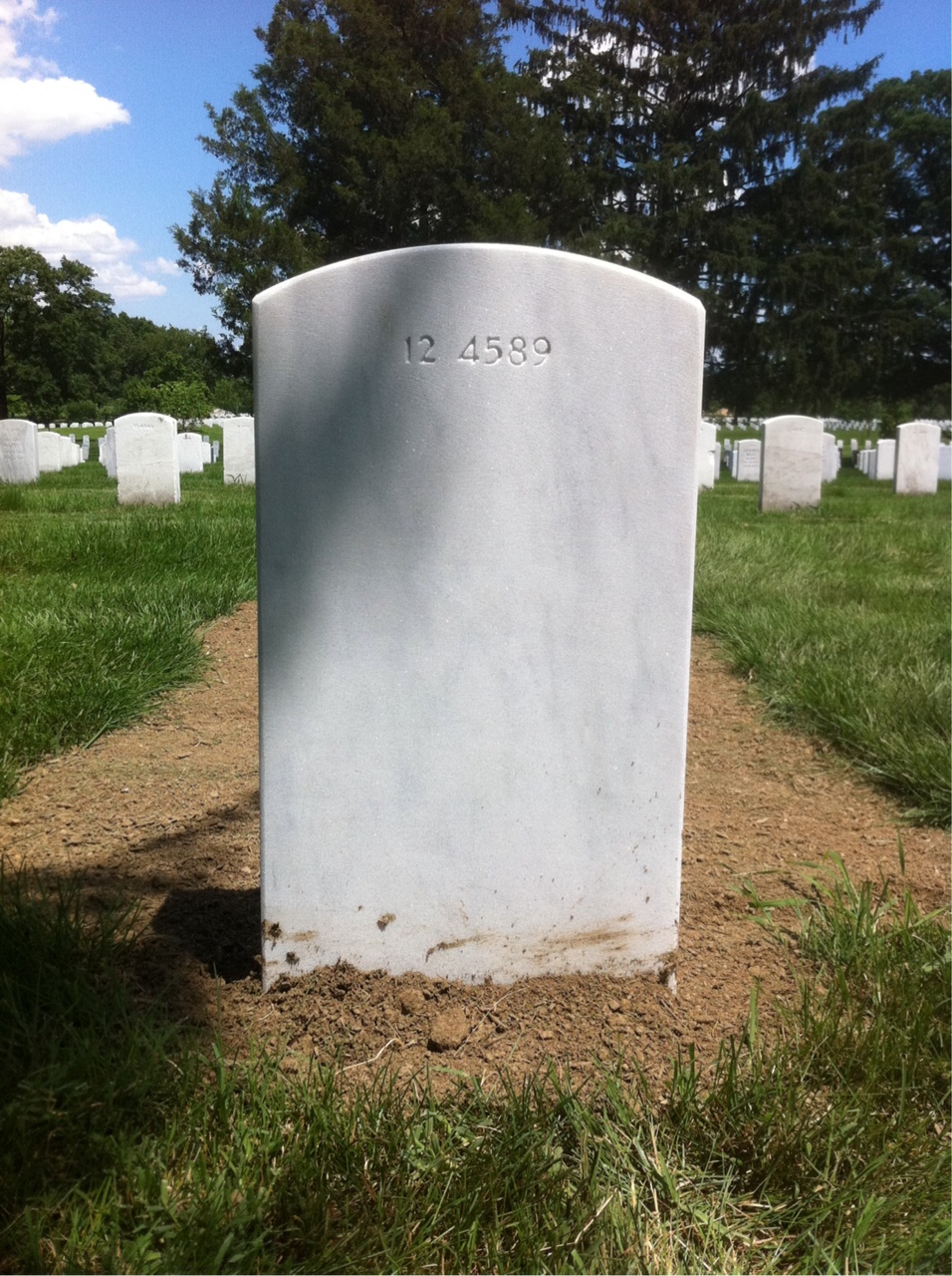 Back of headstone — Tony Warren Howard