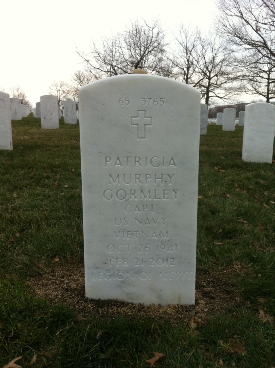 Back of headstone — Patricia Murphy Gormley