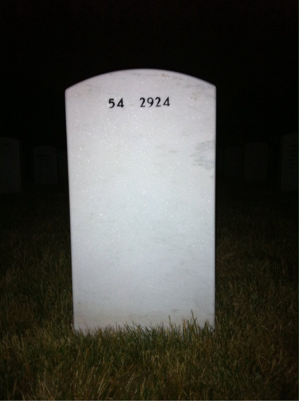 Back of headstone — John Kosciusko