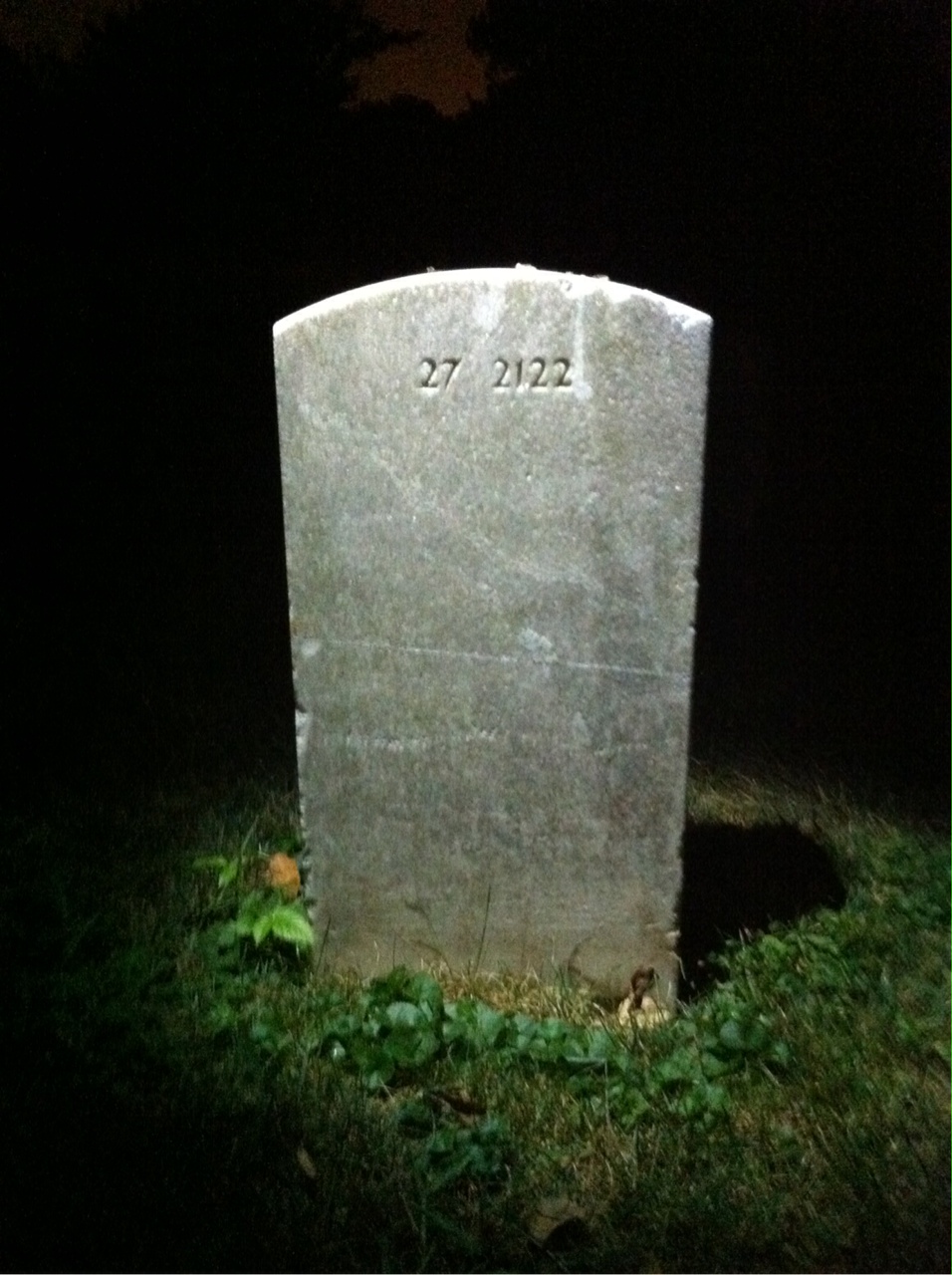 Back of headstone — Henry Ayers