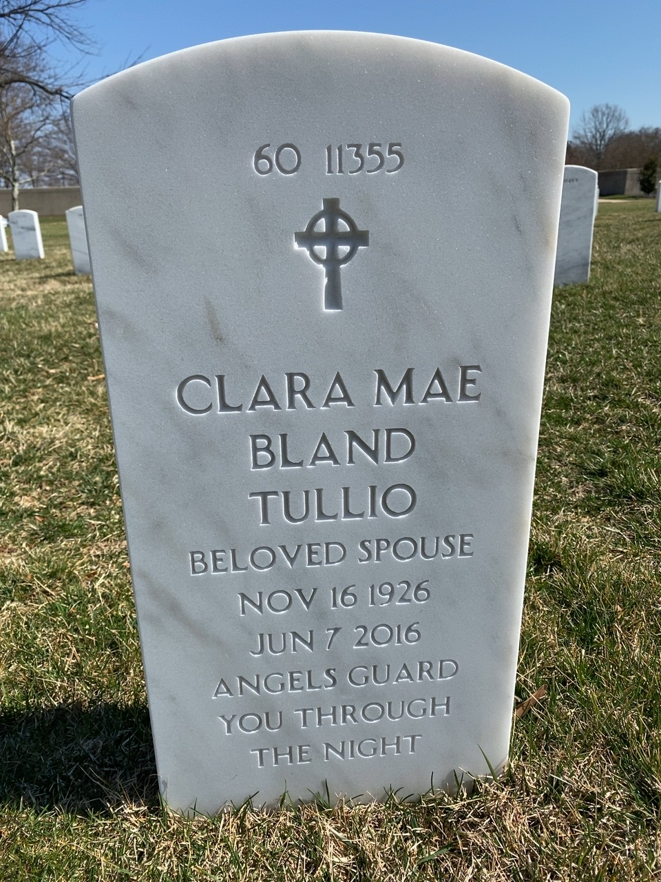 Back of headstone — Anthony J Tullio