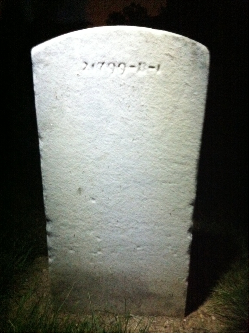 Back of headstone — John Backer