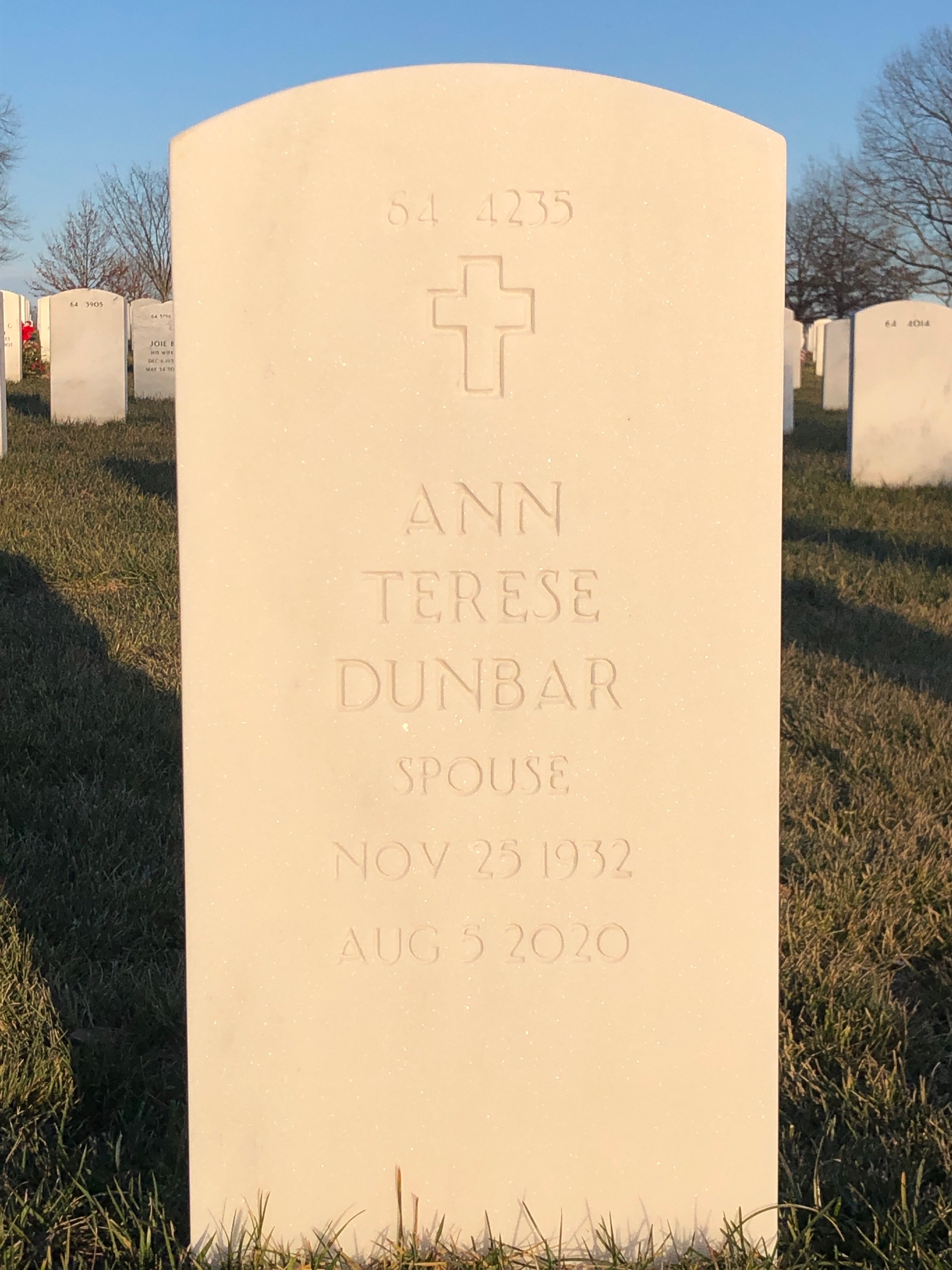 Back of headstone — John Duchesne
