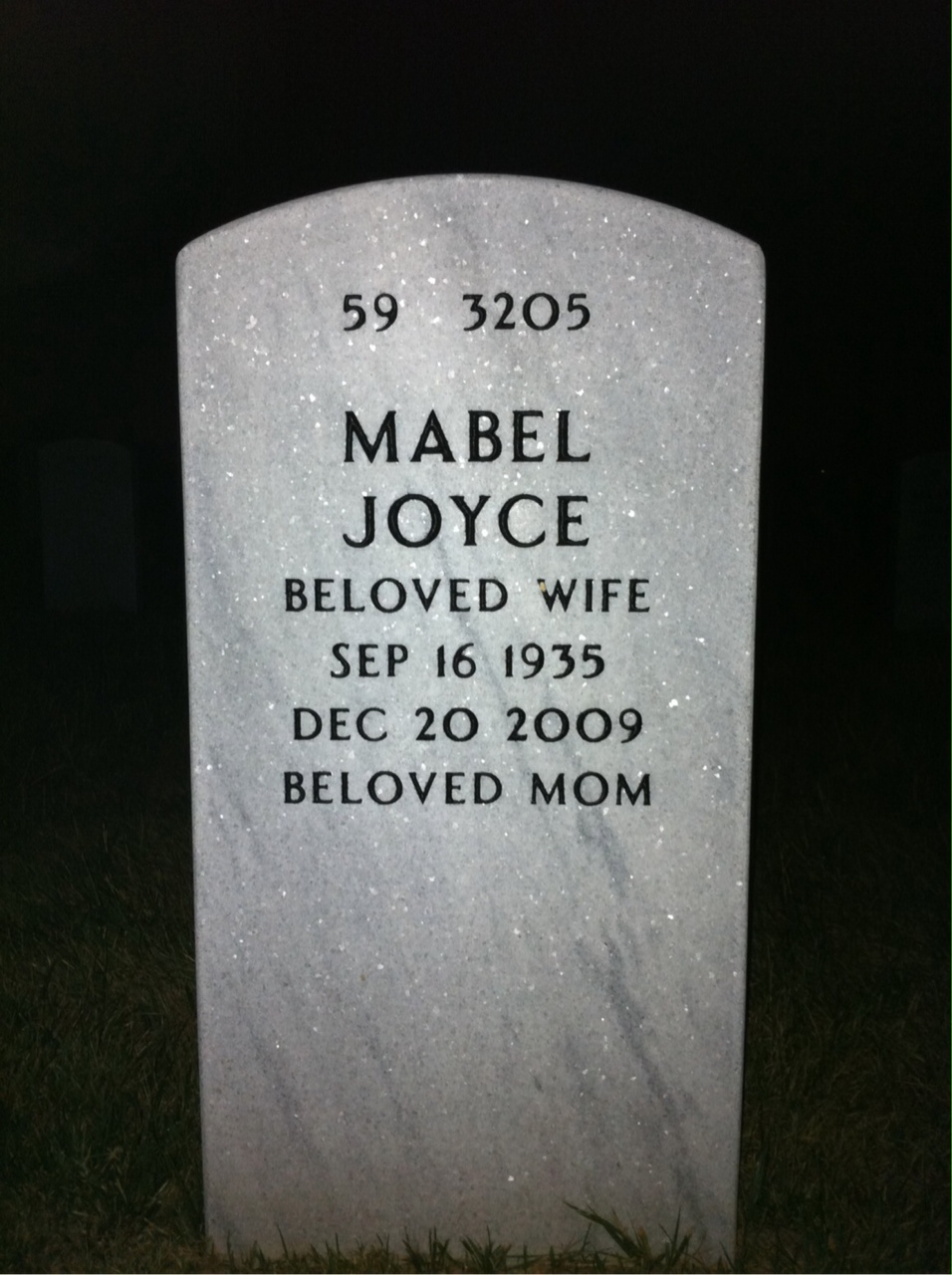 Back of headstone — Harold Witham
