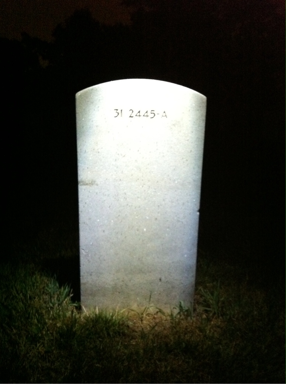 Back of headstone — William S Smith