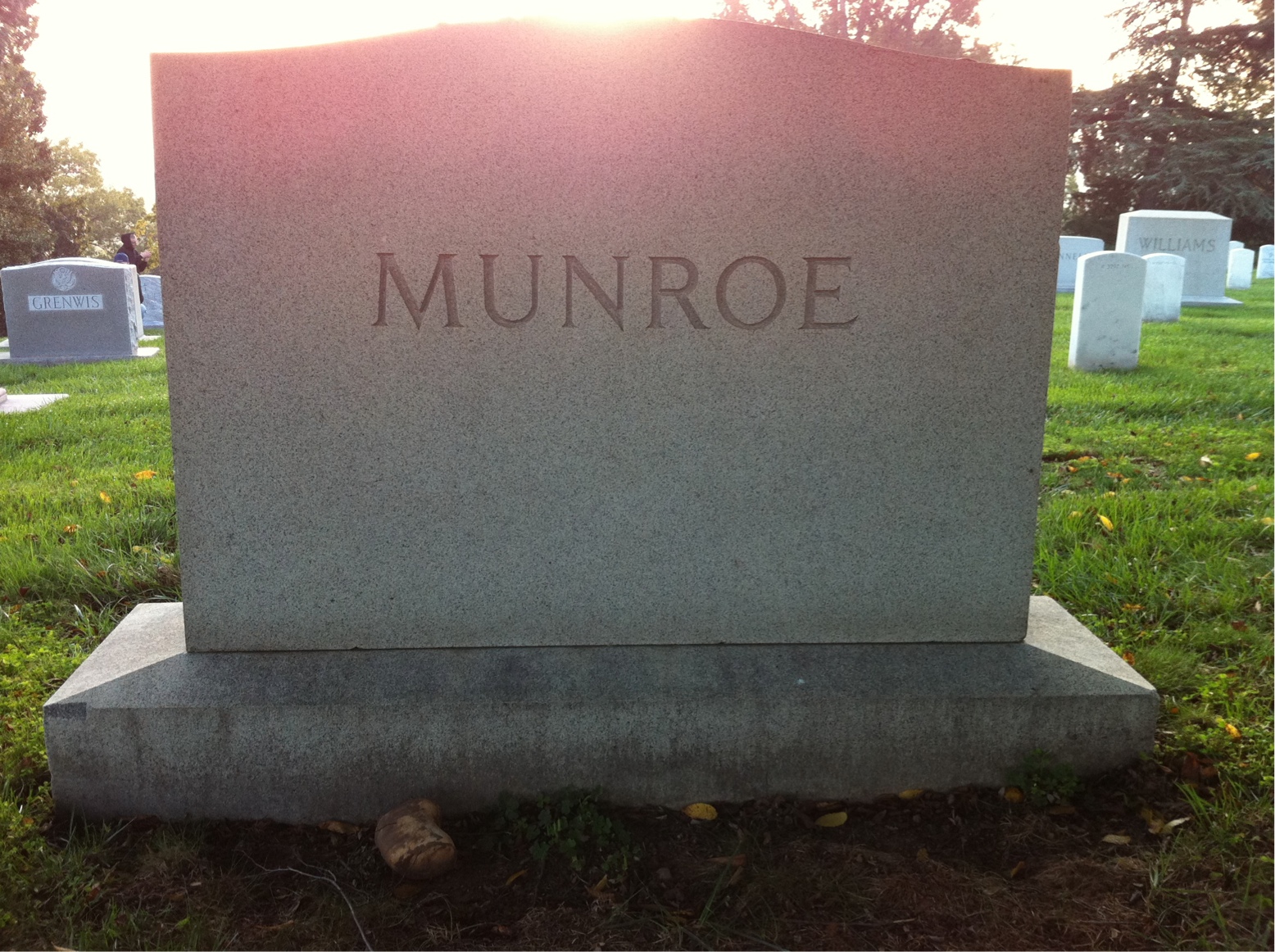 Back of headstone — Charles Munroe