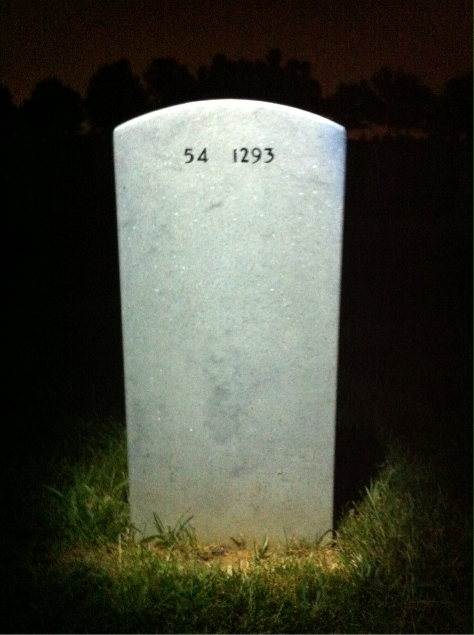 Back of headstone — Matthew Leslie