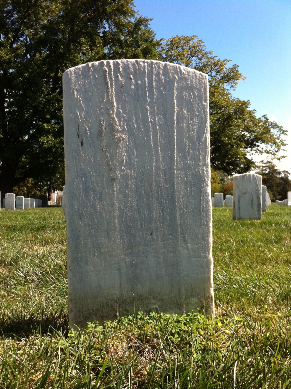Back of headstone — Walter Beenis