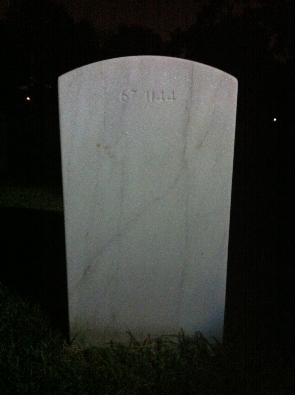Back of headstone — William Earl Thomas