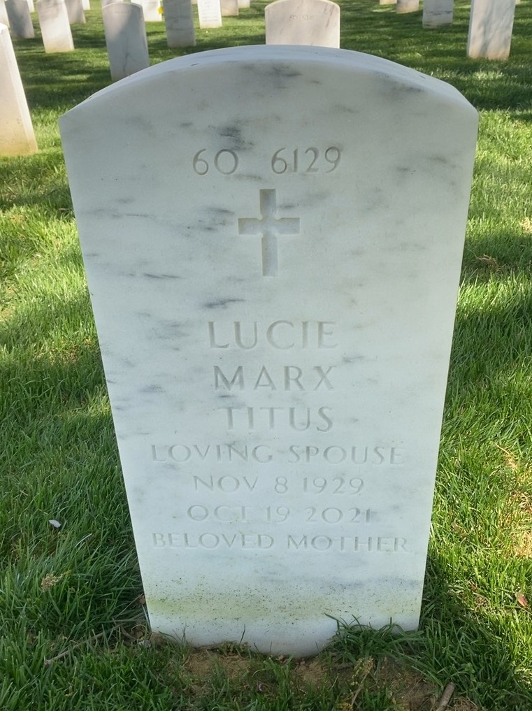 Back of headstone — George Titus