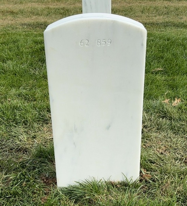 Back of headstone — Ruben Morin