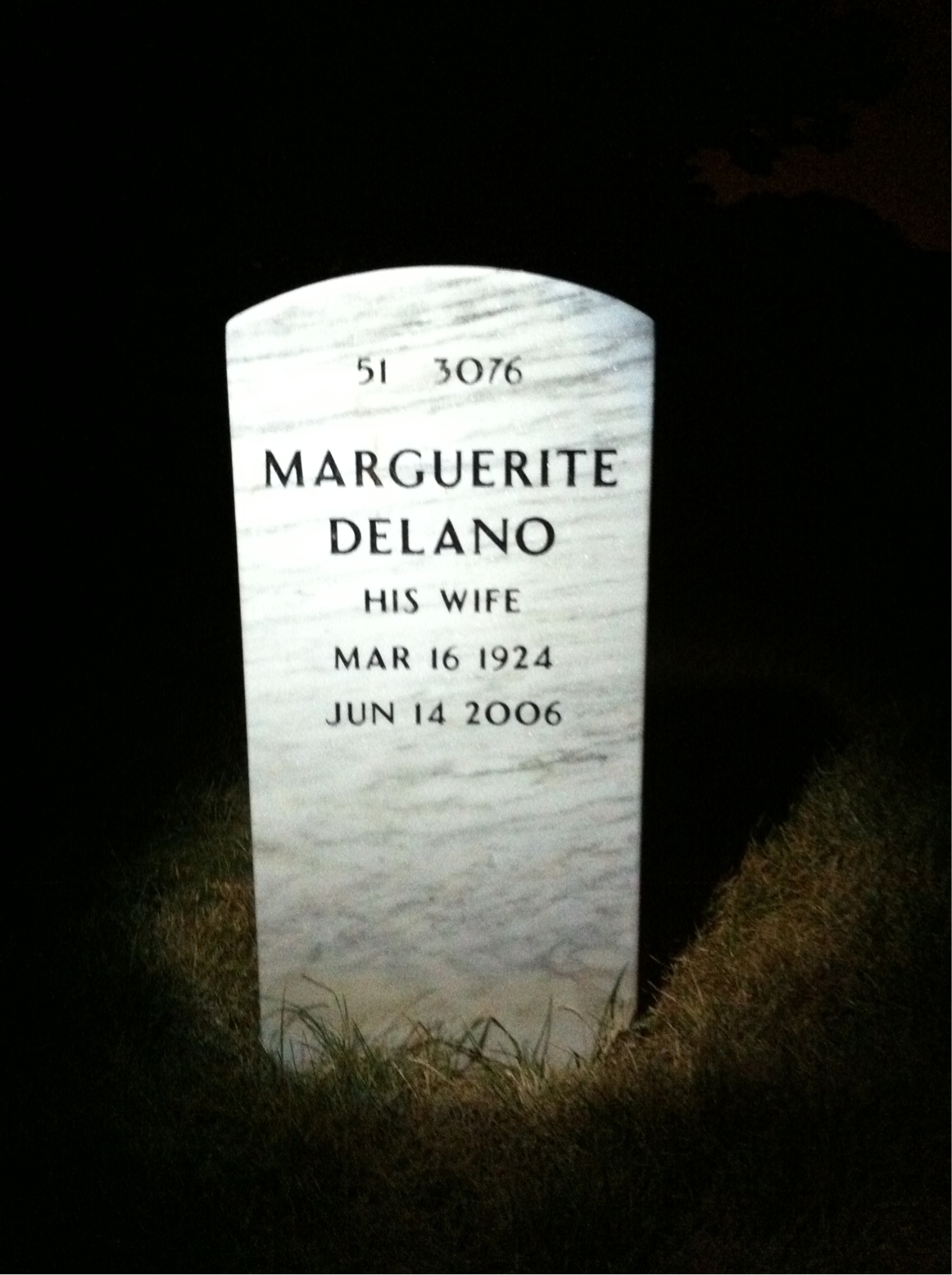 Back of headstone — Cecil Whitney