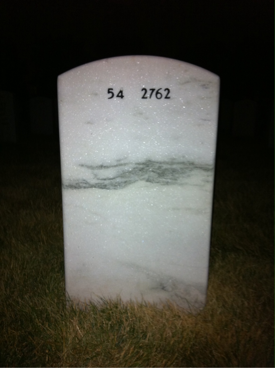 Back of headstone — Walter Harper