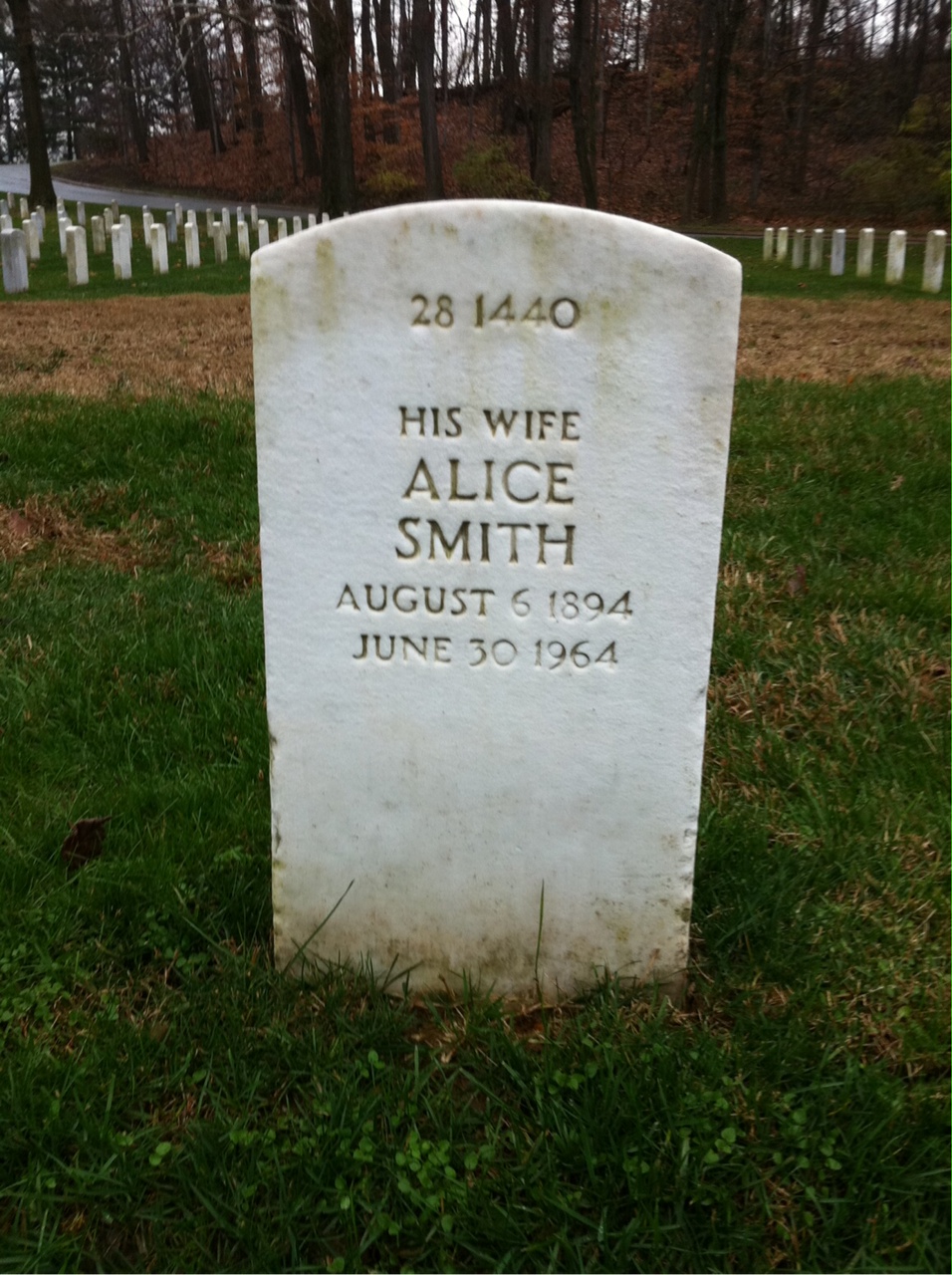 Back of headstone — William V Gibson