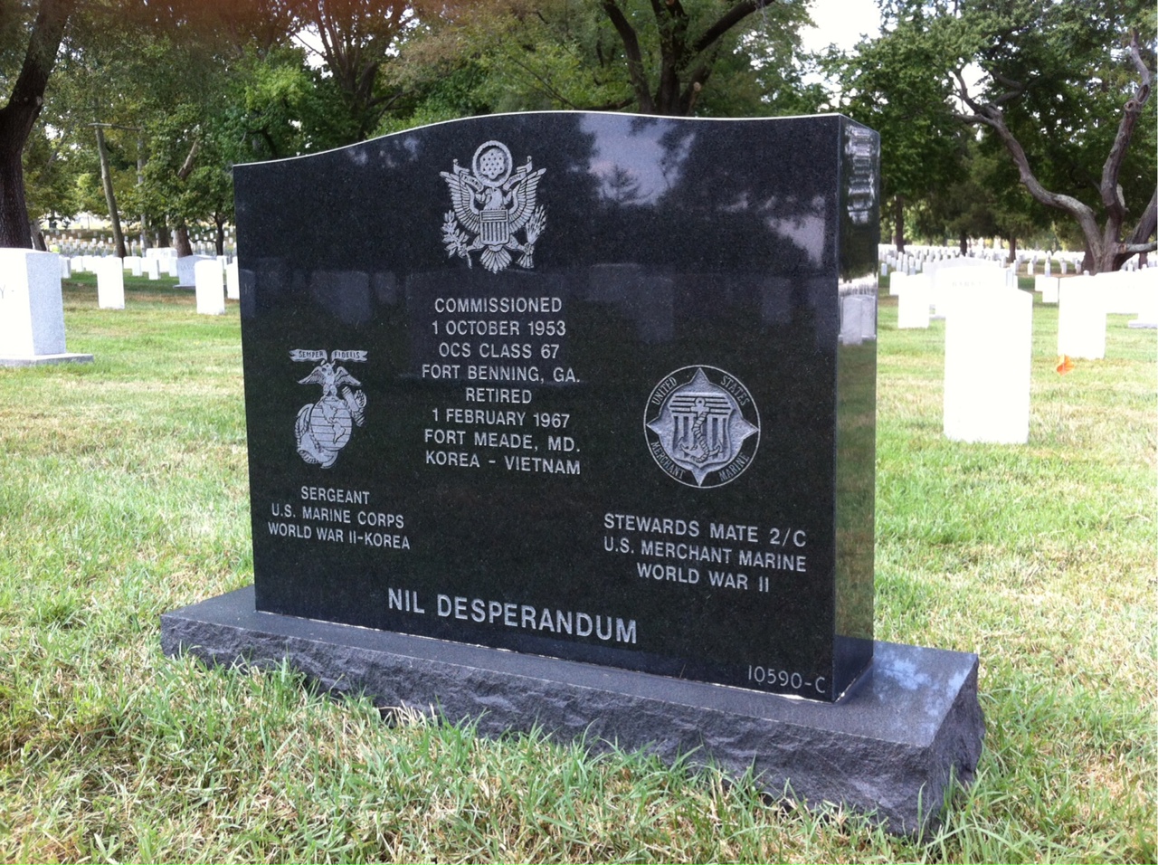 Back of headstone — Charles Claypool
