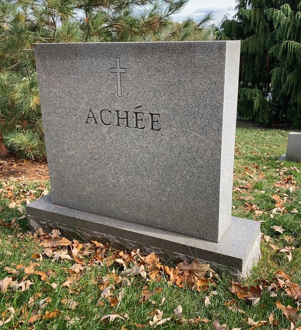 Back of headstone — Sidney Achee