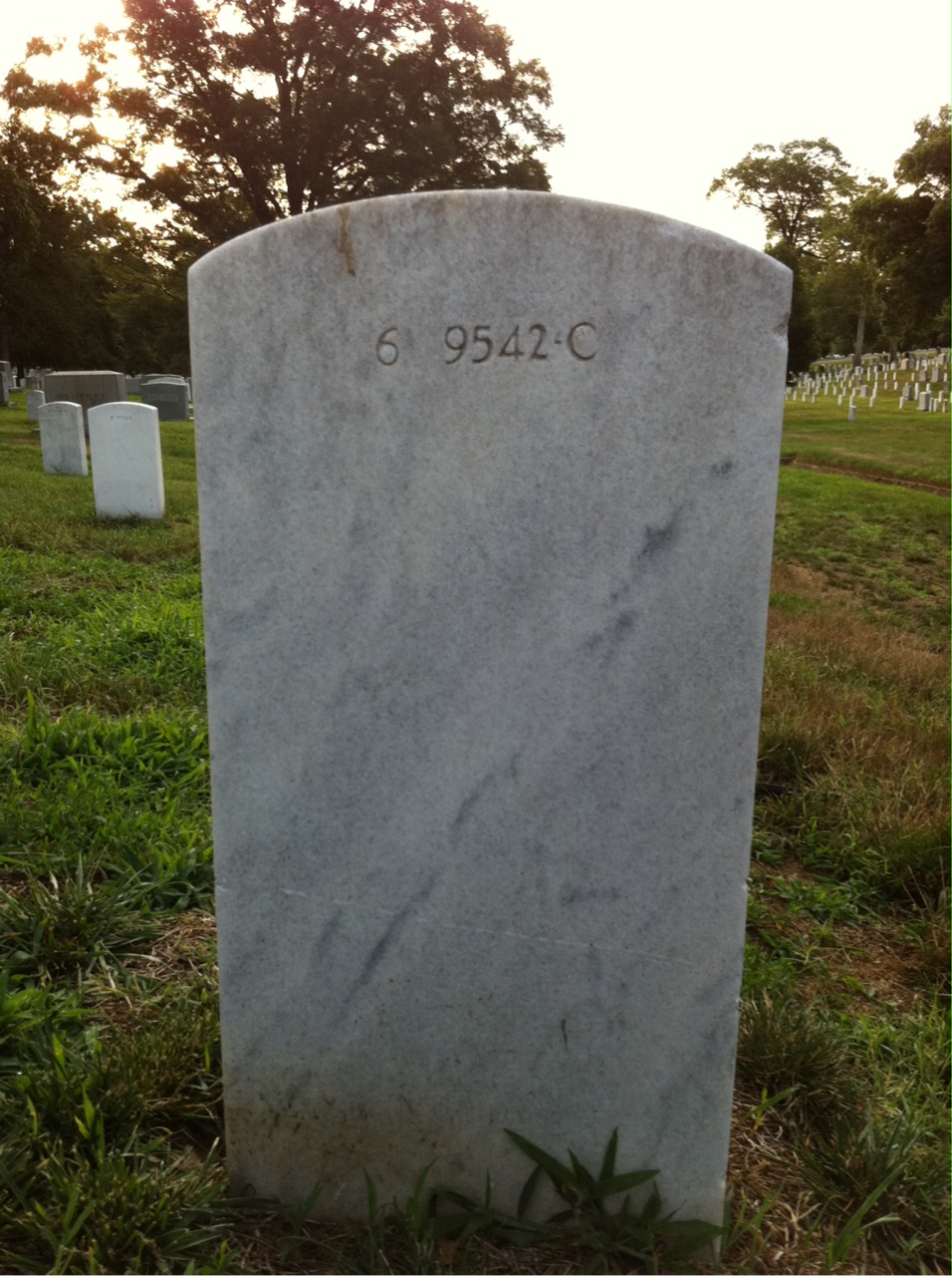Back of headstone — Roland Wilbur Charles