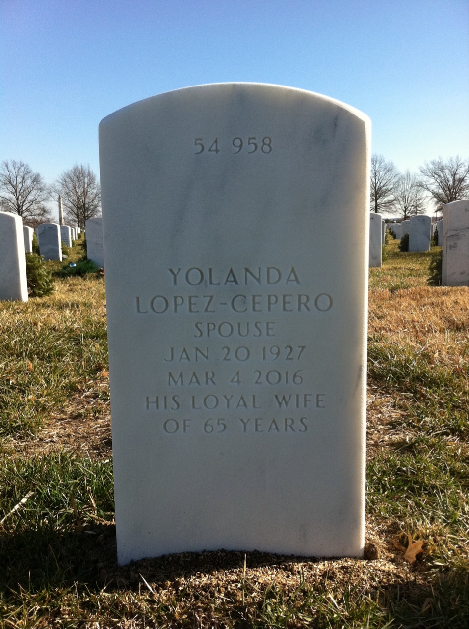 Back of headstone — Jorge Izquierdo