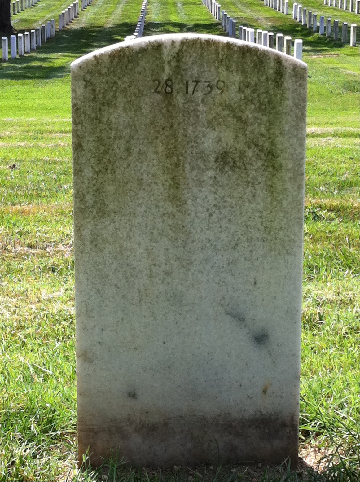 Back of headstone — Dusten Aten