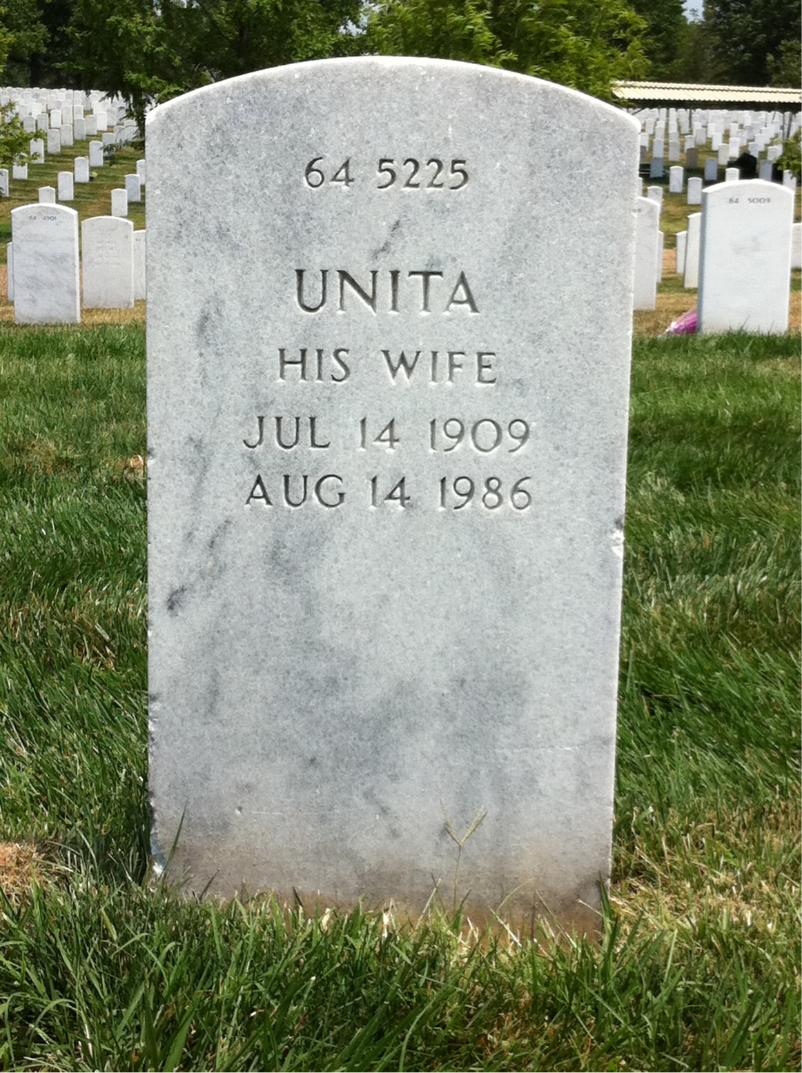 Back of headstone — Lawrence Bach