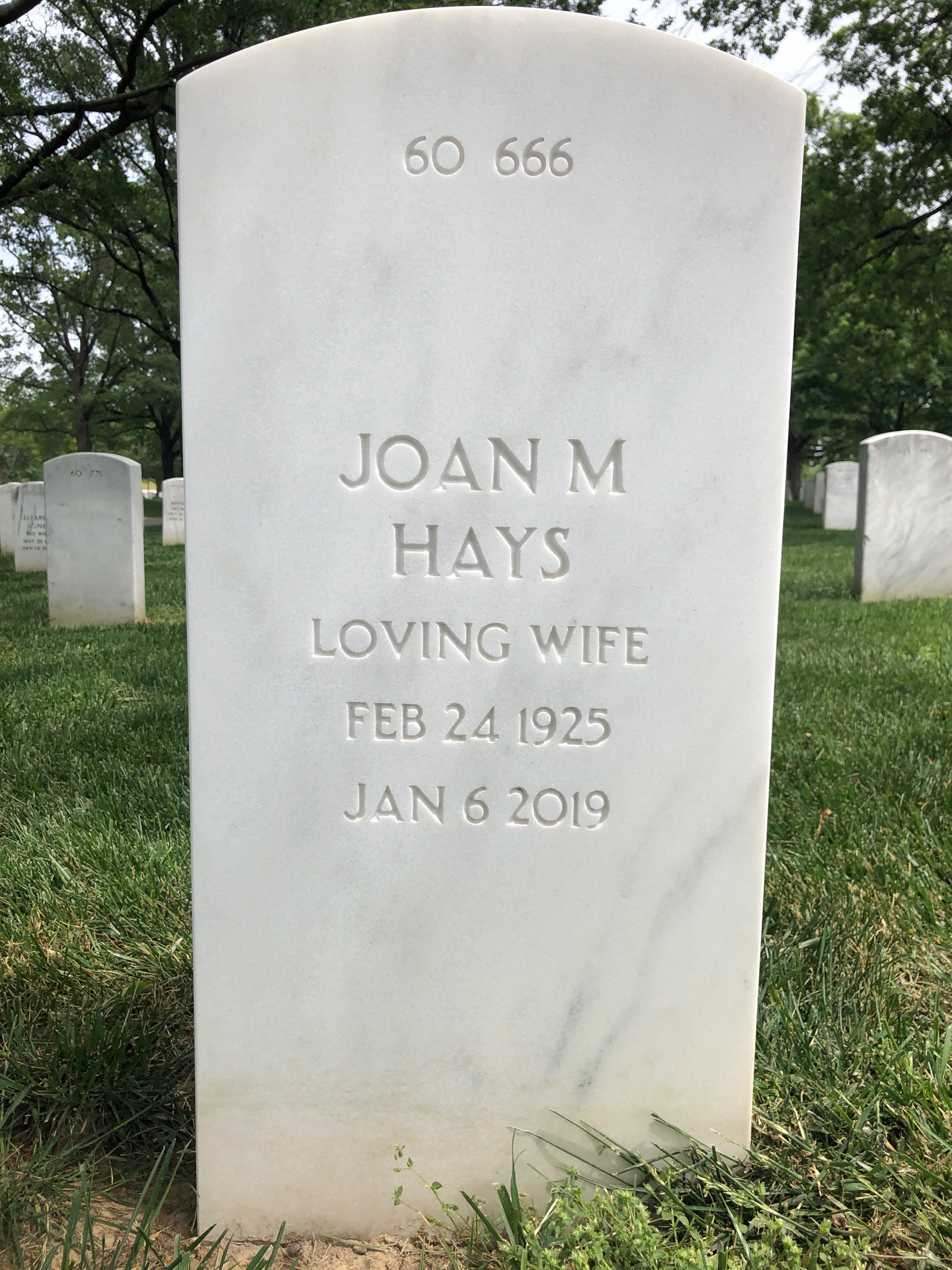 Back of headstone — Edwin Hays