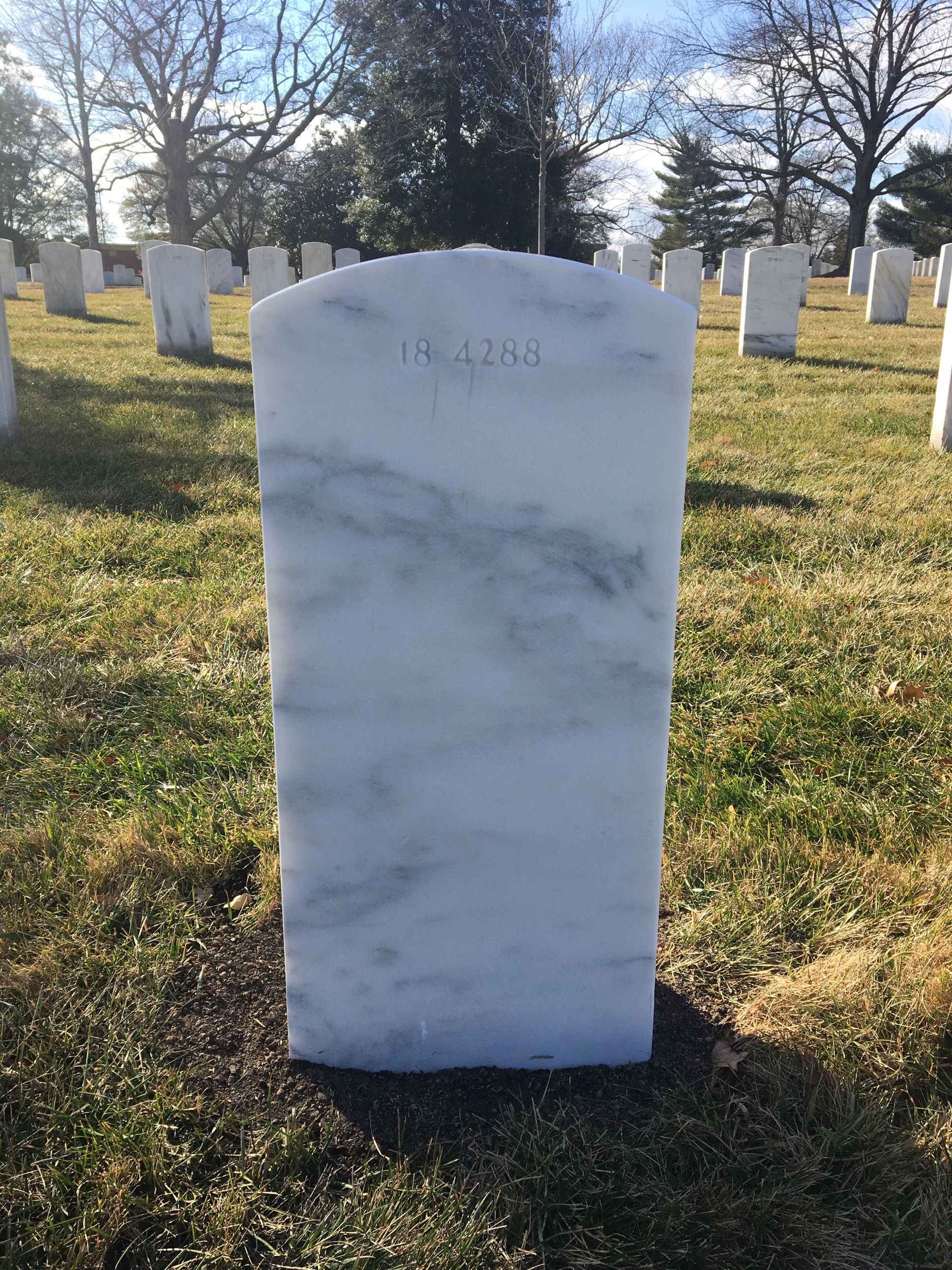 Back of headstone — Willis Miller