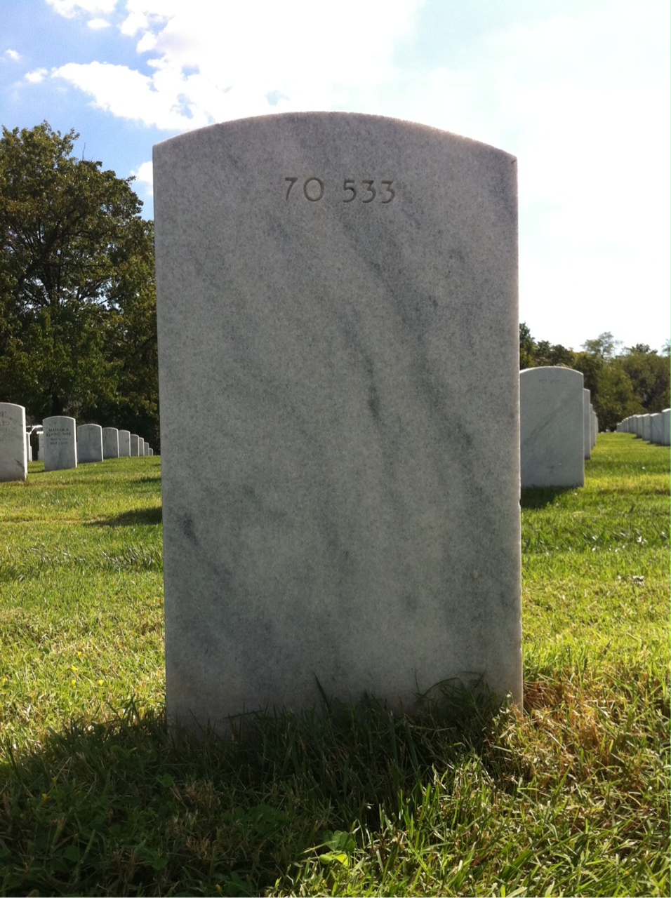 Back of headstone — Ernest Myers