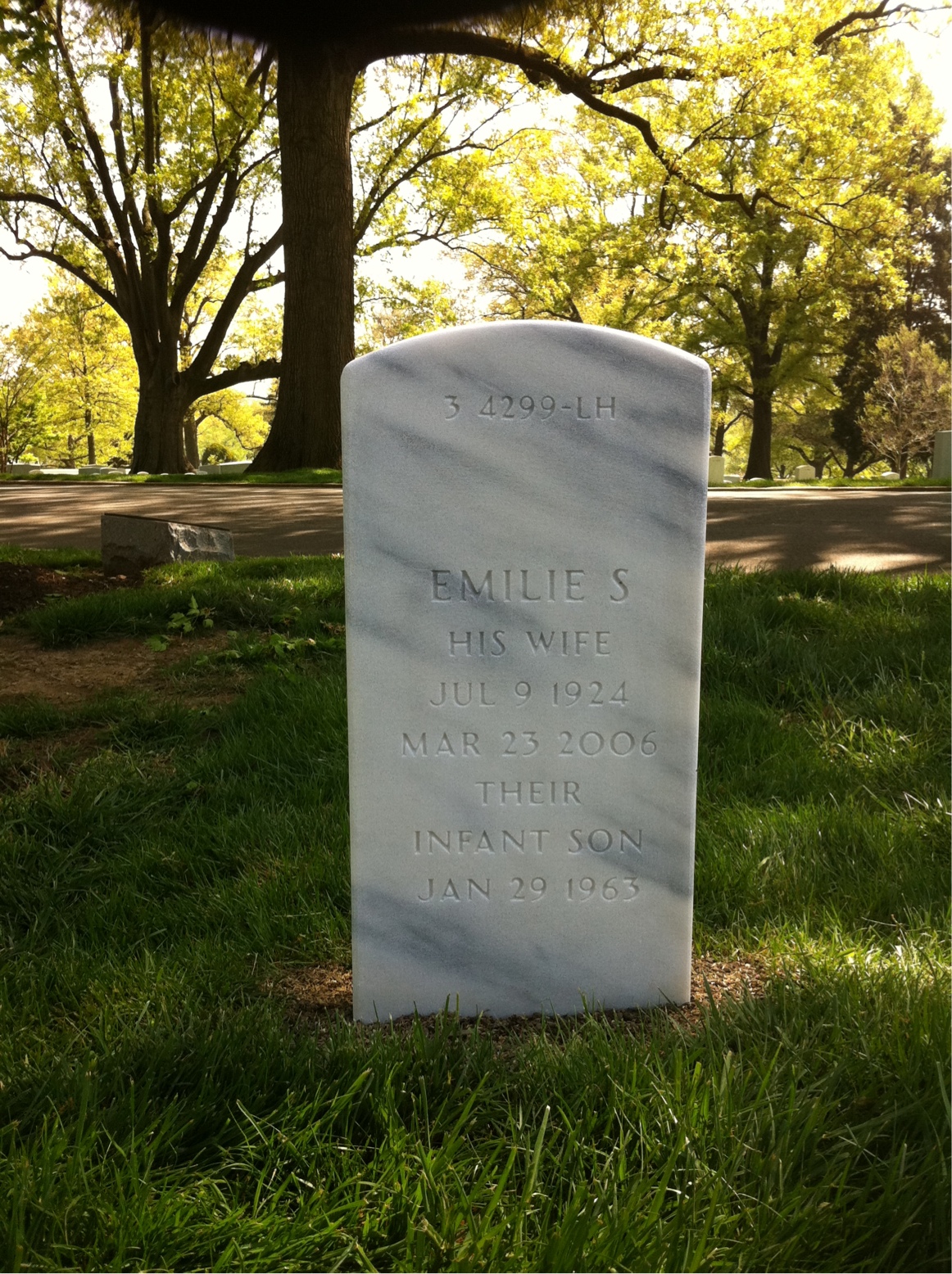 Back of headstone — Ernest White