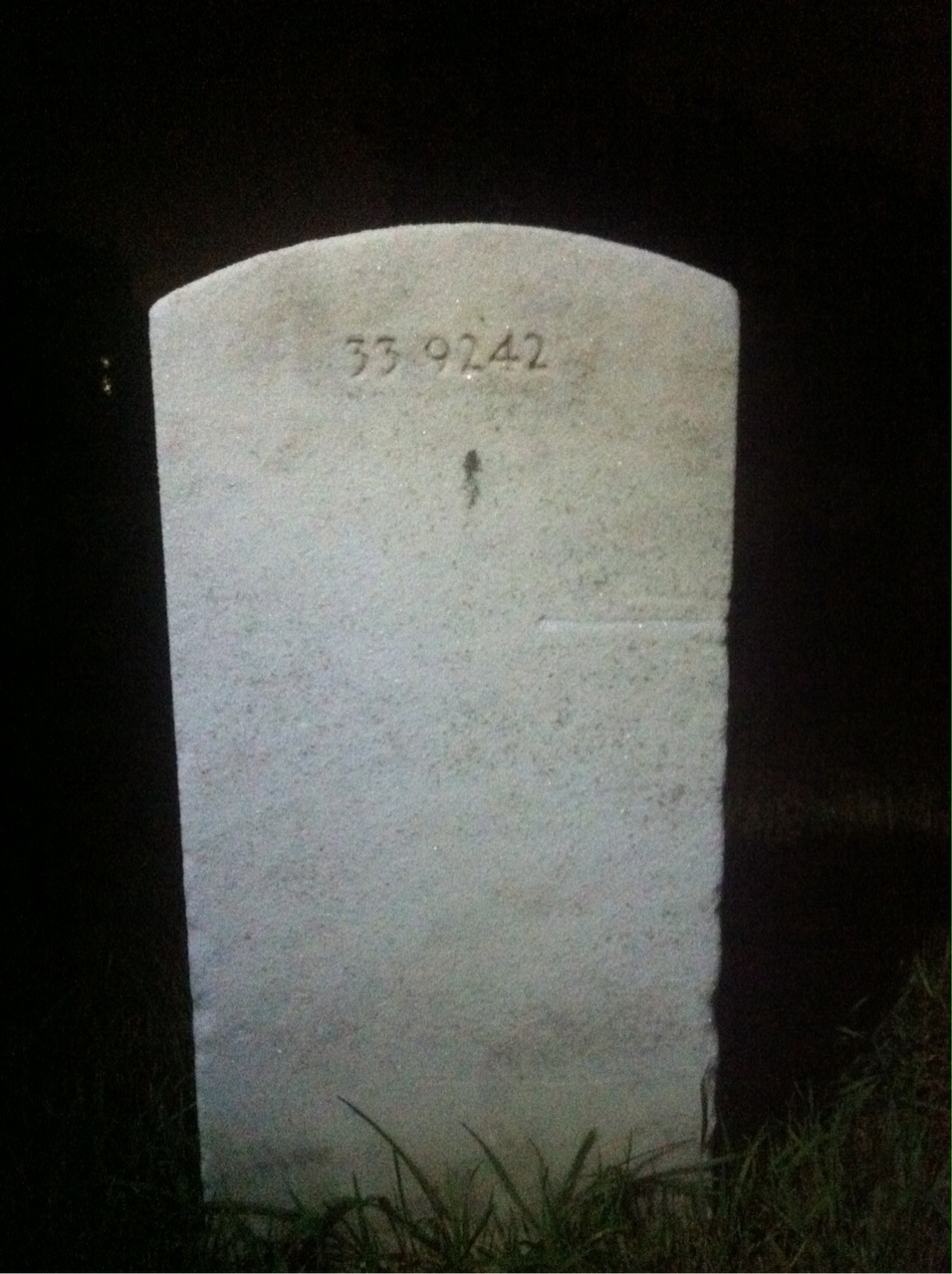 Back of headstone — Hugh Moriarty