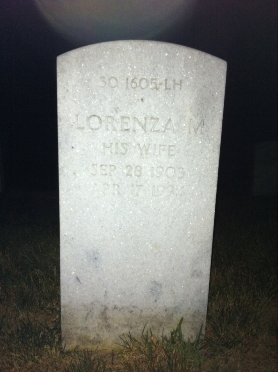 Back of headstone — Elden Boucher