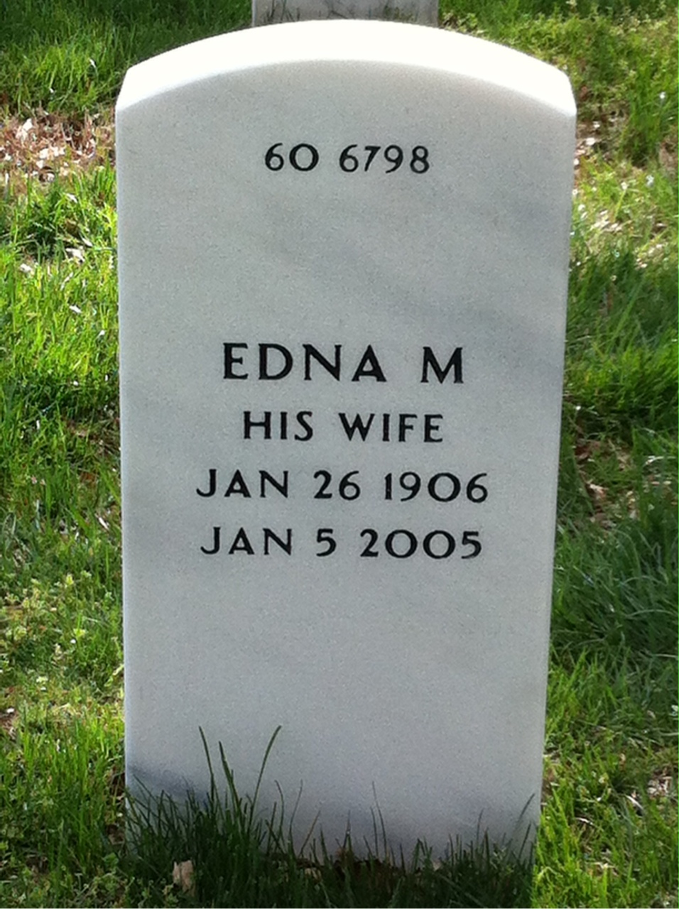 Back of headstone — Francis Moran